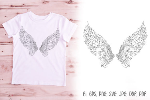 Angel Wings Religious Faith Line Art: A Designer's Faithful Companion