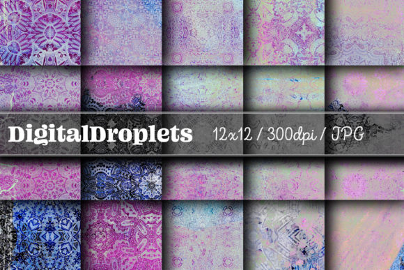 Boho Geom Papers Vol. 88: Textured Digital Backgrounds