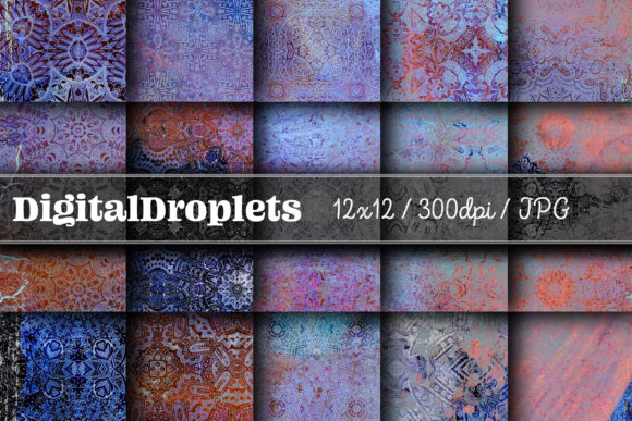 Boho Geom Papers Vol. 98: Textured Backgrounds for Modern Design